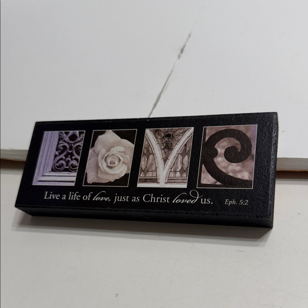 Live a Life of Love Christian Decorative Wall Plaque - Black